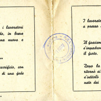 Cartolina inaugurazione Casa del Popolo di Santerno, 1954