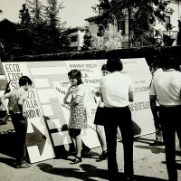 Manifestazione di protesta, per una nuova gestione degli istituti di Villa Giardini, 1969-1970 
[ISMO, APCMO]