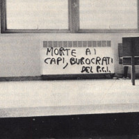Una scritta minacciosa contro il PCI all'Università di Bologna
