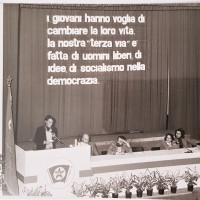 Archivio personale di Claudia Castellucci-Manifestazione della FGCI alla presenza del Segretario nazionale Marco Fumagalli, 1980