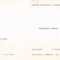 Centro Gramsci, Ferrara, invito al dibattito: “Problemi d’oggi”, tenutosi a Ferrara il 5 luglio 1963