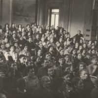 1949, convegno del PCI tenuto nel salone interno di palazzo Carmi