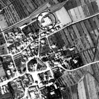 Foto di Cavriago scattata dalla ricognizione aerea alleata, 1945