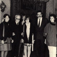 Il sindaco Renzo Imbeni e il presidente della Repubblica Pertini a Palazzo D'Accursio