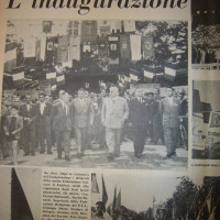 Dozza e altri dirigenti del PCI inaugurano la festa del 1954