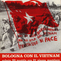 La rivista Due Torri annuncia una manifestazione sul Vietnam in Piazza Maggiore