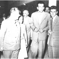 1957, Togliatti in occasione del festival nazionale a Modena visita la Casa del giovane