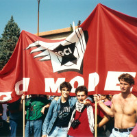 Gruppo della FGCI di Modena alla marcia per la pace Perugia-Assisi, 1988
[ISMO, AFPCMO]