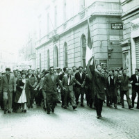Manifestazione antifascista in opposizione al tentativo di organizzare un raduno dell’Msi a Modena, maggio 1961
[ISMO, AFPCMO]