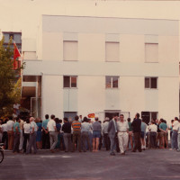 11 luglio 1986. Rimini, INA Casa. Numerosi militanti comunisti il giorno dell’inaugurazione della nuova sede della Federazione