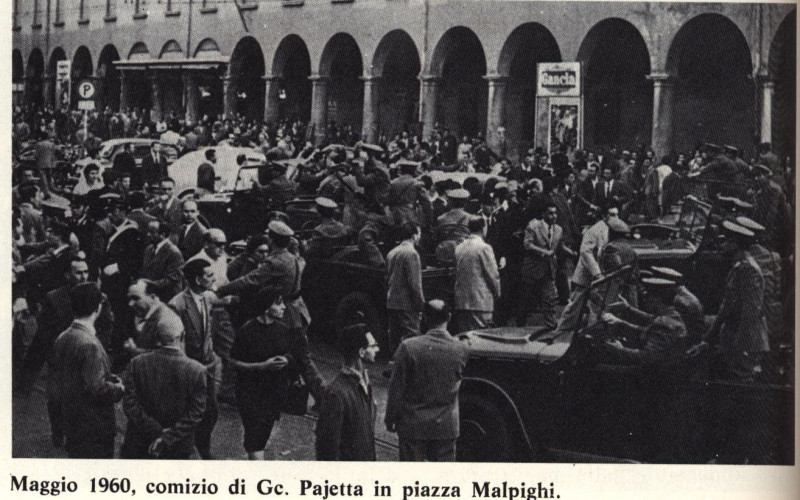 Piazza Malpighi, Bologna – Cariche della polizia durante un comizio di Pajetta